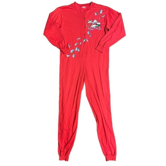 Santa Bear Vintage 80s Christmas / Winter onesie - fits unisex large - Picture 1 of 3